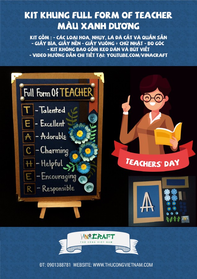 Kit khung Full form of Teacher xanh dương